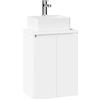 Baikal Mobile da bagno in onice con fondo ridotto, mobile sospeso a parete con lavabo in ceramica su piano mobile montato senza specchio 45 cm fondo 36, 2 ante bianco opaco