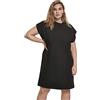 Urban Classics Ladies Naps Terry Extended Shoulder Dress Vestito, Nero (Black 00007), Small Donna