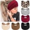 Kavya 6 Pezzi Fasce Per Capelli Donna,Kavya Larga Fascia Capelli Elastici Stampa Leopardata Boho Alla Moda Stampa Floreale Accessori Capelli Per Lavoro Quotidiano Yoga(H)
