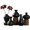 Sziqiqi Piccoli Vasi in Ceramica Nera Set di 5, Mini Vasi Decorativi per Fiori Design Minimalista per Centrotavola di Casa Decorazione per Matrimoni Ufficio Soggiorno Camera e Cucina