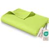 WOHNWOHL® Coperta leggera piqué nido d'ape - 150 x 200 cm - Colore: Verde | 100% cotone - Lavabile a 60 °C - Come coperta estiva, plaid o copriletto - Struttura a nido d'ape
