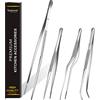 Tangoowal Pinzette professionali per cucina fine, in acciaio inox di alta precisione, pinze da cucina, 1 pezzo da 30,5 cm e 3 pezzi da 16 cm