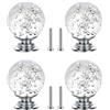 yufana Achengqi 4 pezzi Pomello in Vetro Maniglia del Comò Maniglia per Cassetti Manopola di Cristallo Maniglia per Mobili con in Lega di Zinco Maniglia per Mobili a Foro Singolo 30MM (Trasparente)