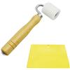 KiKiHong Rullo di Pressione, Legno Naturale Maniglia Rullo Carta da Parati Strumento di Decorazione della Casa per Carta da Parati, con Raschietto in Gomma