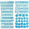 PaPIerDraCHeN Lettere e numeri autoadesivi in gommapiuma glitterata | ABC | per il crafting e la progettazione di coni scolastici, carte, candele e molto altro - DIY Letter Set - Turquoise