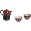 Tea Soul Set in ceramica nero e rosso Lin's Ceramics Studio 3 pz