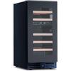 Frigo vetrina per Vino. Capacità 28 bottiglie - DOPPIA Temp. +2°/+12°C - +12°/+20°C- Dim.cm. 38x57,3x82H.