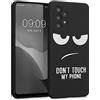 kwmobile Cover Compatibile con Samsung Galaxy A33 5G - Custodia in Silicone TPU - Cover Protettiva Soft Case - Don't touch my phone bianco/nero