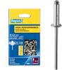 Rapid Scatola da 300 Rivetti in Alluminio da Ø4.8 x 25 mm Adatti a Fissare Parafanghi, Coperture in Metallo e Plastica, Segnaletica e Lamiere (5001440)