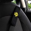 MOMO Set 2 Cuscini per Cinture di Sicurezza Auto Nero/Giallo