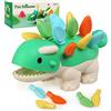 LinStyle Giochi 18 Mesi, Giochi Montessori 2 Anno, Dinosauro Motore Fine Giocattoli Bambini per Imparare Matematica e Colori Giochi Educativi Regalo di Compleanno per Bambino Bambina 2 3 4 Anno