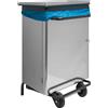 Pattumiera Rettangolare Con Coperchio A Pedale con tubolare in inox - 36X46 Cm. Alt. 70 Cm. - Acciaio Inox