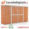 notek Box in Acciaio Zincato Casetta da Giardino in Lamiera 3.07 x 1.00 m x h1.92 m - 67 KG - 3.07 metri quadri - LEGNO