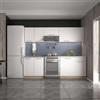 garneroarredamenti Cucina 240cm moderna componibile bianca rovere Urban