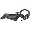 Trust Set 4-in-1 Home Office Qoby, Tastiera Wireless Layout Italiano QWERTY, Mouse Wireless, Webcam HD, Cuffie Over-Ear, Set Completo per Smart Working, PC/MacBook/Laptop/Chromebook/Computer