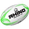 Rhino Pallone da Rugby Rapide XV-Dimensione 5, Palla Taglia Unisex, Bianco/Verde