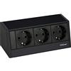 EVOline 159800014900 Presa R-Dock 3 x Schuko Nero