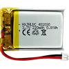 HXJNLDC 3.7V DC Rechargeable Polymer Lithium Battery (402030 4×20×30.5mm 220mAh) per i prodotti della batteria 3.7-5v, orologio, auricolare, sostituzione della batteria della lampada LED
