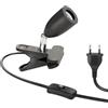 ledscom.de Lampada a morsetto LIK, interruttore, nero opaco, 1x E27 max. 60W