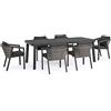 KONTE.DESIGN Set CORDOBA Tavolo e 6 Sedie Colore Antracite
