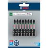Bosch Professional 8 pz. di Bit di Avvitamento Pozidriv (Impact Control, 8 x PZ2 Bits, Lunghezza 50mm, Pick and Click, Accessorio Avvitatore a Impulsi)