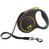 Flexi Guinzaglio Design nero S Nastro 5m fino a 15kg Verde