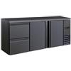Banco refrigerato Back Bar a 2 sportelli + 2 cassetti. Temp. 0°/+10°C. Dim.cm. 202,2x51,3x86H