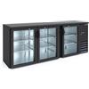 Banco refrigerato Back Bar a 3 sportelli in vetro. Temp. 0°/+10°C. Dim.cm. 200,2x53,5x86H