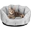 Queta Cuccia per cani, cuccia per cani e gatti, in peluche, morbida, 46 x 46 x 23 cm (grigio)