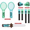 LiLiTok 7 in 1 Kit di Switch Sportivi Giochi, per for Switch Handle Body Photosensitive Sword + Sports Strap + Tennis Racket + Wristband