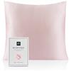 RUIPTSKE Federa per cuscino in seta naturale, ipoallergenica, 22 mamme, 100% seta, 600 fili, con cerniera nascosta, certificata OEKO-TEX (pink, 65x65cm)