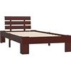 vidaXL Giroletto Classico Elegante Robusto Struttura Telaio Letto Marrone Scuro 100x200 cm con Testiera Doghe in Compensato Legno Massello Pino