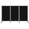 vidaXL Paravento a 3 Pannelli Divisorio Separè Pannello Byobu Pieghevole Schermo Separatore Ambienti Interni Protezione Privacy Nero 260x180 cm