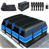MCBD Borsa da Tetto, 594L Grande Box da Tetto Impermeabile a Guscio Morbido per Tutti i Veicoli SUV con/senza Portapacchi, Include 10 Cinghie Rinforzate + 6 Ganci per Porta, Blu
