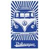 BRISA VW Collection - Volkswagen Asciugamano per Spiaggia, Bagno, Sauna e Telo Mare nel Design del Camper T1 Bus (Righe Samba/Blu)