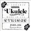 D'Addario Corda singola D'Addario J5403 per Ukulele tenore, Aluminium Wound, terza corda, .036