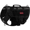 OneTigris AIRE MESH Pettorina tattica per cani di taglia media, con design a rete, traspirante, militare, con maniglie, pettorina per cani di servizio, per passeggiate e trekking (XL, Nero)