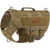 OneTigris AIRE MESH Pettorina tattica per cani di taglia media, con design a rete, traspirante, militare, con maniglie, pettorina per cani di servizio, per passeggiate e trekking (L, Marrone)
