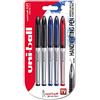 Uni-Ball Penna rollerball UBA-188-L Air, inchiostro nero/rosso/blu Uni-ball Super Ink, a prova di manomissione, pennino per penna stilografica, confezione da 5 pezzi