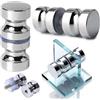 Guidre 2 Pezzi Doccia Porta Pulsante Pomello per Porta Pomello Doccia Vetro Tondo Pomello Pomolo per Porta Doccia in Acciaio Inox Maniglia per Porta,Maniglione da Bagno In Acciaio Inossidabile (Argento)