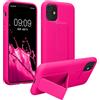 kwmobile 1x Custodia Compatibile con Apple iPhone 11 - Cover Supporto Dita - Back Case per Smartphone - Protezione Gommata rosa shocking