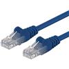 PremiumCord Cavo Patch Cat 6 UTP, 1Gbit/s, Cavo Ethernet, LAN, RJ45 Connettori, Flessibile e Robusto, AWG 26/7, Conduttori 100% CU, Blu, 0,2 m