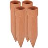 Relaxdays Set 4 Coni Irrigatori per Piante, Irrigazione a Goccia, Bottiglia Innaffiatoio 1,5 L HxD 19x4,5 cm, Terracotta