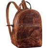 STILORD 'Lola' Mini Zaino da Donna in Pelle Daypack Vintage Borsa Zainetto Piccolo Elegante Sportivo Borsa a Spalla Cuoio Autentico, Colore:kara - cognac