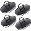 Segbeauty 4 pezzi di spazzole di shampoo nero, Segbeauty cuoio capelluto spazzola set di strumenti di parrucchiere uomini pettine stile doccia pennello casa per la crescita dei capelli barba pet grooming