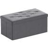 BRIAN & DANY Pouf Contenitore Pieghevole, Cassapanca Contenitore da Interno in Velluto, Puff Poggiapiedi Rettangolare Panca per Camera da Letto, 80x 40x 40 cm, Grigio
