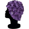 Blue Reef Isla Floral - Cuffia da nuoto da donna classica retrò con petali di fiori 3D, tinta unita, elegante, vintage, taglia unica, per adulti (blu navy)