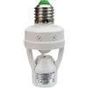 PS-TECH Portalampada con Sensore di Movimento PIR E27, 360°, Regolazione Tempo 10s-5min e Luce 3-2000 Lux, per Interni fino a 60W
