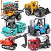 Dreamon Camion di Costruzione Set 6 Pezzi Macchinine Mini Auto Die-Cast Veicoli Giocattolo Colorato Natale Regalo per Bambini 3 4 5 6 Anni