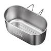 mongtsamz Portaoggetti per Lavandino Cestello Mensola - Organizer per scatola di sapone, cestello di scarico per verdure/frutta Colino da cucina Colino da tè, 1 pezzo, Argento, Acciaio inossidabile
